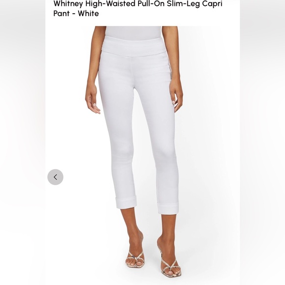 Whitney High-Waisted Pull-On Slim-Leg Capri Pant - White New York & Co - Picture 3 of 9